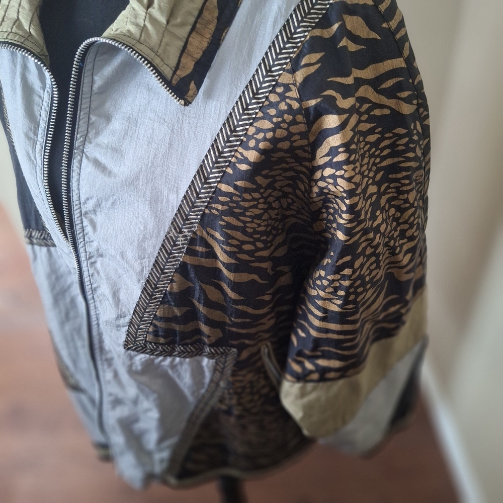 Vintage Patchwork Tracksuit Jacket - Stripes, Ani… - image 7